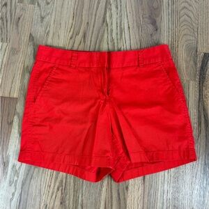 J Crew Chino Shorts Red 100% Cotton Broken In 4